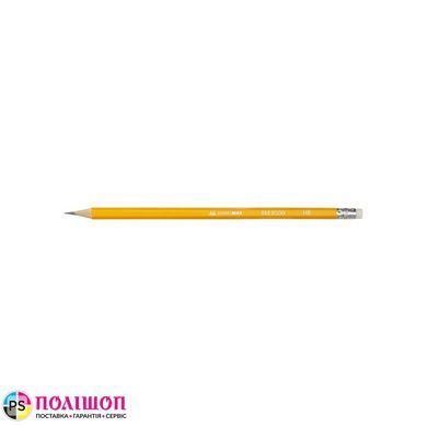 Карандаш графитовый Buromax CLASSIC, HB, с ластиком, желтый корпус