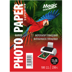 Фотопапір 230 г/м2 формат 13х18 100 аркушів глянцевий Magic