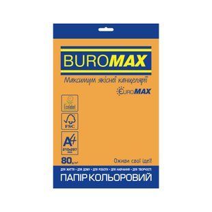 Папір кольоровий BUROMAX NEON EUROMAX, помаранчевий, 20 аркушів, А4, 80 г/м&sup2;