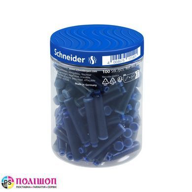 Чернильный картридж для перьевой ручки SCHNEIDER, синий