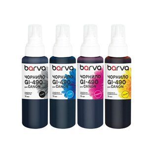 Набор чернил Barva для Canon GI-490 (4&times;70 мл) &mdash; пигментные/водорастворимые
