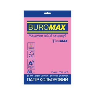 Папір кольоровий BUROMAX NEON EUROMAX, рожевий, 20 аркушів, А4, 80 г/м&sup2;