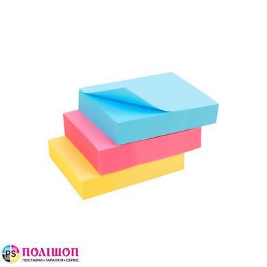 Папір для нотаток з клейким шаром BUROMAX PASTEL 38х51 мм, 100 аркушів, пастельні кольори асорті (BM.2310-99)