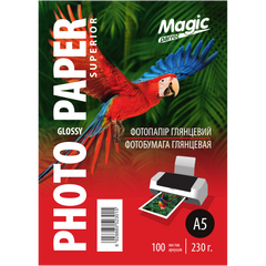 Фотопапір 230 г/м2 формат А5 100 аркушів глянцевий Magic