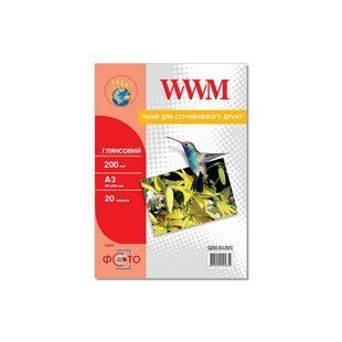 Фотопапір 200 г/м2 А4 20 аркушів глянцевий WWM