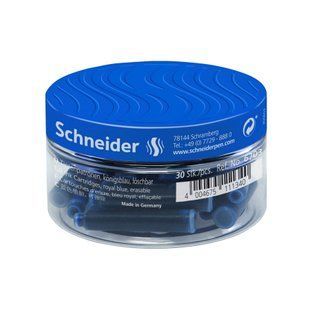 Картриджи чернильные Schneider для перьевых ручек 30 шт. Синий (S6703)