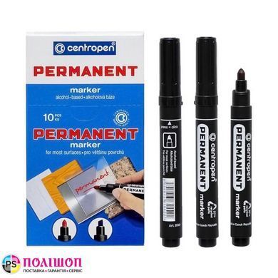 Маркер перманентний CENTROPEN 8566 чорний 2,5мм