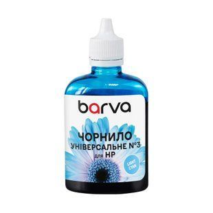 Чорнило для HP універсальне №3  90 г, водорозчинне, світло-блакитне Barva