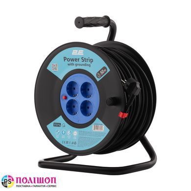 Удлинитель на катушке 2E 50м ПВС 3x1.5 (4x220V-3500W)
