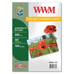 Фотобумага 260 г/м2 формат А4 100 листов шелк матовый WWM