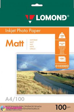 Фотобумага 100 г/м2 формат А4 100 листов матовая Lomond