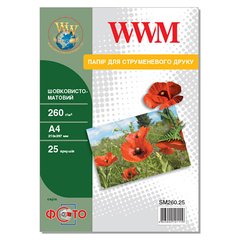 Фотобумага 260 г/м2 формат А4 25 листов шелк матовый WWM