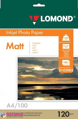 Фотобумага 120 г/м2 формат А4 100 листов матовая Lomond
