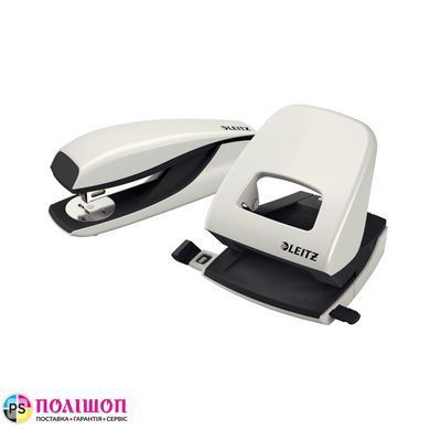 Дырокол настольный металлический Leitz New NeXXt Style, 30 листов, цвет белая сталь