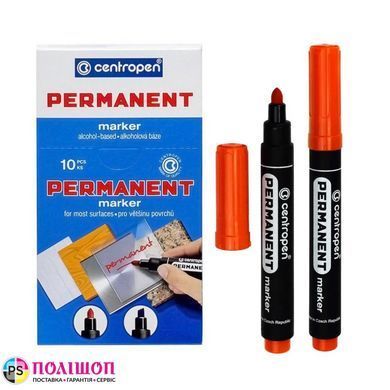 Маркер перманентный CENTROPEN 8566 оранжевый 2,5мм