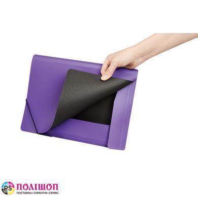 Пластиковая папка формата А4 на резинках Optima, двухцветная, фиолетовая