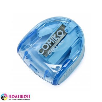 Точилка для олівців DELI E0578 з контейнером, 1 отвір, блакитна