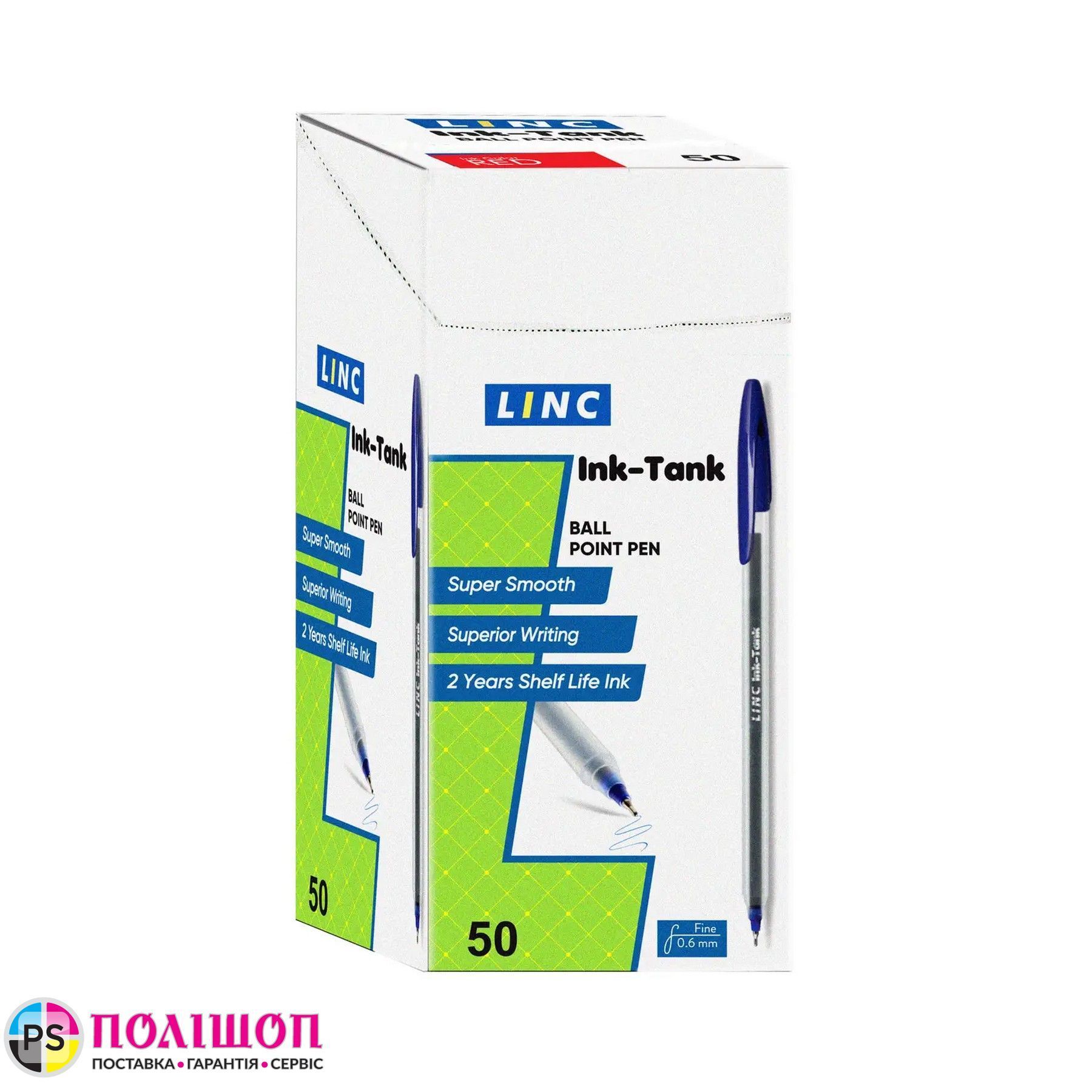 Ручка шариковая масляная LINC Ink Tank 0,6 мм черная. Цена до скидки ...