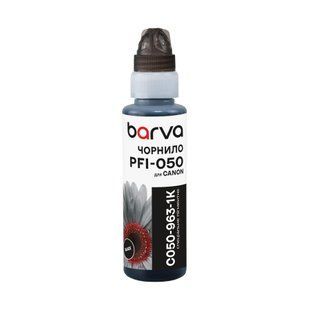 Чорнило для Canon PFI-050 BK 100 мл, флакон OneKey (1K), пігментне, чорне Barva