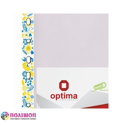 Файл для документов А4+ Optima, 40 мкм, глянец, с желто-голубым орнаментом (20 шт/уп)