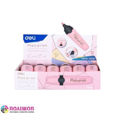 Маркер текстовый Deli Macaron пастель 1-5 мм розовый