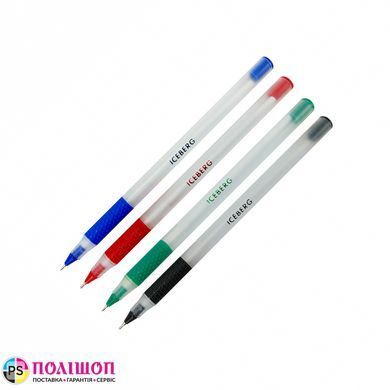 Набір кулькових ручок ECONOMIX ICEBERG 0,7 mm, 4 стандартні кольори, в блістері