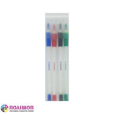 Набір кулькових ручок ECONOMIX ICEBERG 0,7 mm, 4 стандартні кольори, в блістері