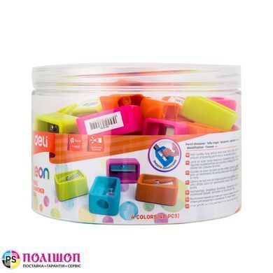 Точилка для олівців DELI E0594 з контейнером, 1 отвір, бірюзова