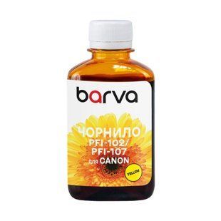 Чорнило для Canon PFI-102/PFI-107 Y 180 мл, водорозчинне, жовте Barva