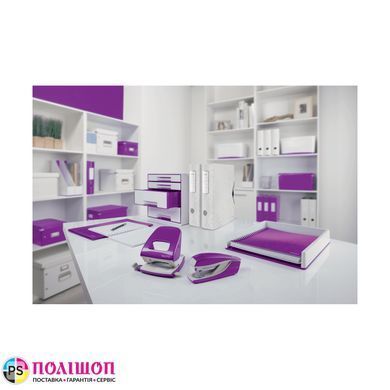 Дырокол Leitz WOW, 30 листов, цвет фиолетовый металлик