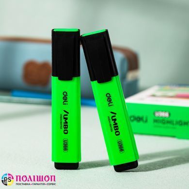 Маркер текстовий Deli JUMBO 1-5мм зелений