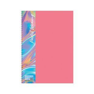 Блокнот на спіралі А4 Economix Pastel Weaving 80 аркушів клітинка пластикова обкладинка рожевий (E20310_pink)